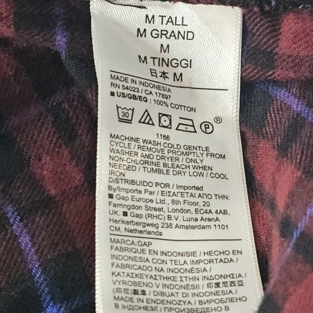 NWT GAP Plaid Tiered Mini Dress Purple Burgundy & Navy Blue Plaid Med. Tall - Picture 9 of 9